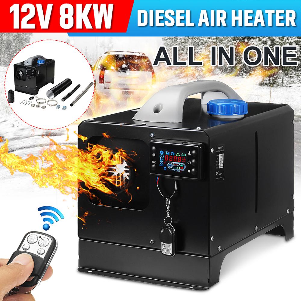 All In One 8000W Mini Diesel Air Heater 8KW 12V One Hole Car Heater For Trucks Motor-Homes LCD /Button Remote New Arrival 2022 ► Photo 1/6
