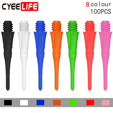CyeeLife 100PCS Professional Plastic Darts Tips,Replacement Dart Points,8 Colors,CL04Style ► Photo 1/6