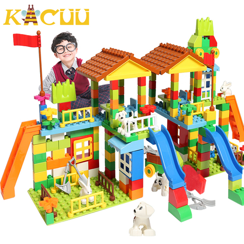 226/113 PCS Big Size Blocks Compatible Duploed Construction Building Block DIY Amusement Park Assembly Bricks Toys For Children ► Photo 1/6
