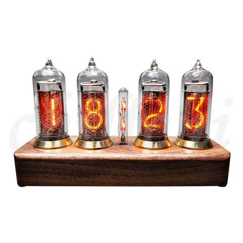 Glow tube bluetooth clock former Soviet Union IN14 glow tube clock digital clock solid wood desk clock alarm clock gift plug-in ► Photo 1/5