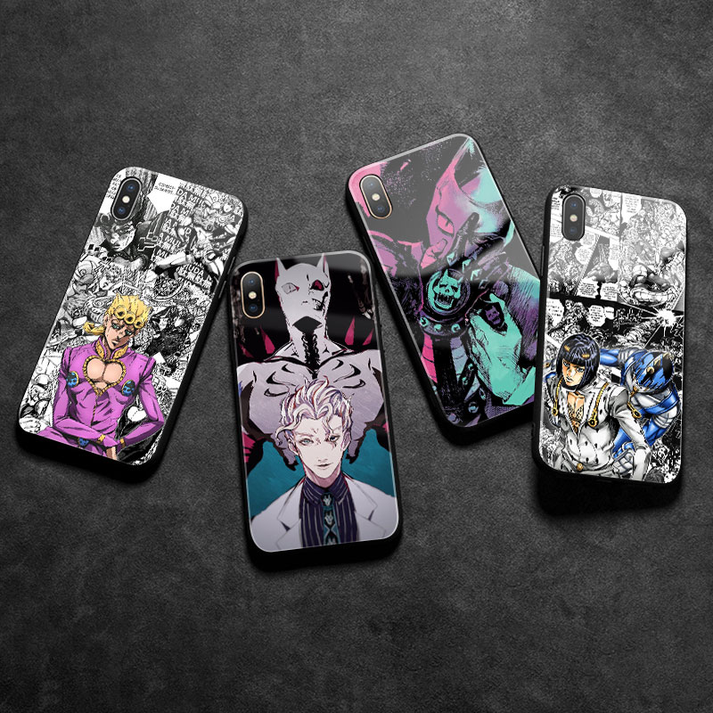 Buy Online Jojo S Bizarre Adventure Jojo Anime Tempered Glass Phone Case Shell Cover For Iphone Se 6 6s 7 8 Plus X Xr Xs 11 12 Mini Pro Max Alitools