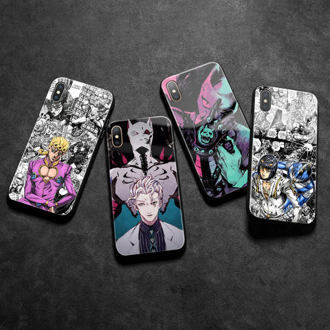 JoJo's Bizarre Adventure JoJo Anime tempered Glass Phone Case Shell cover For iPhone SE 6 6s 7 8 Plus X XR XS 11 12 mini PRO MAX ► Photo 1/6
