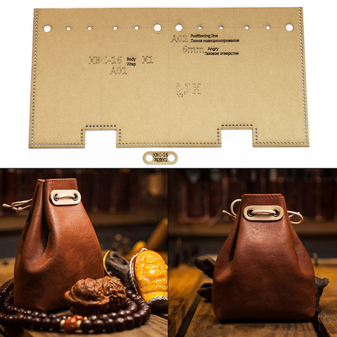 1 Set Of Leather Craft Fashion Personality Wenwan Bag Storage Bag Sewing Pattern Hard Kraft Paper Stencil Template 4cm*16cm ► Photo 1/5