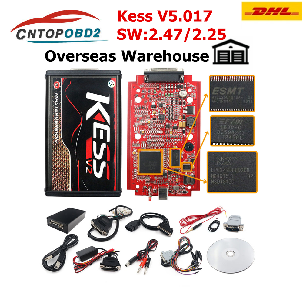 Chiptuning KESS V5.017 SW V2.47 New version Master ECU OBD2 Tool 4 LED No token 