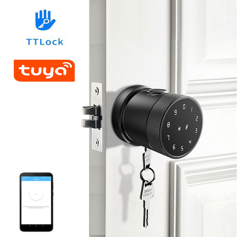 TTLock or Tuya APP Bluetooth Remote Control Fingerprint Lock Password Code Number Card Lock With Key ► Photo 1/4