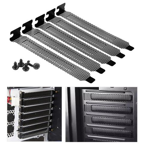New 5Pcs/lot Black Hard Steel Dust Filter Blanking Plate PCI Slot Cover With Screws ► Photo 1/6