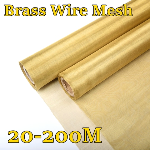 20-200M Brass Woven Wire Mesh Shielding Fabric 20 60 100 200 Mesh Copper Wire Paint Filter Screen Non-magnetic Signal Screen Net ► Photo 1/6