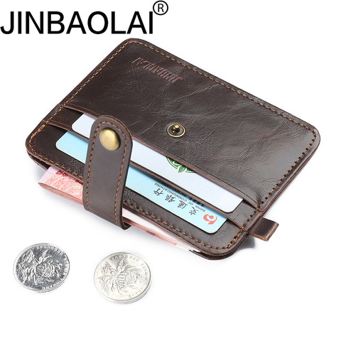 fashion hasp rfid wallet men leather slim coin pocket luxury brand mini wallets multifunctional purse casual credit card holder ► Photo 1/6