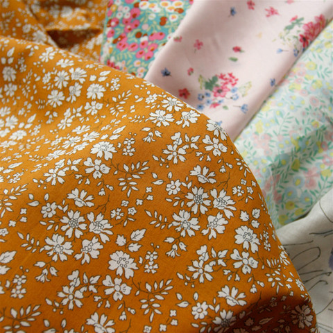 140x50cm 60s Summer Thin Transparent Soft Floral Cotton Poplin Fabric Making Dress Garment Material DIY Cloth ► Photo 1/5