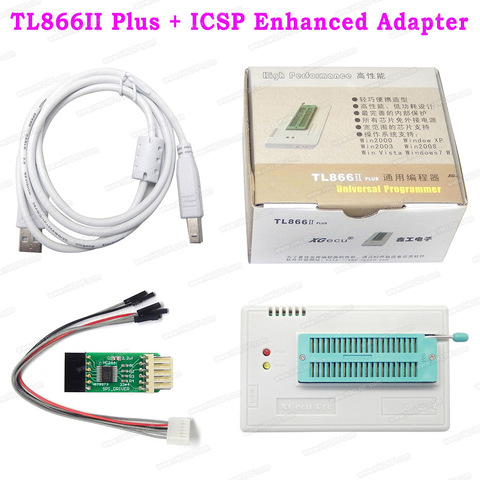 XGecu Minipro TL866II Plus USB Universal Programmer Support 15000+IC SPI Flash Nand EEPROM MCU PIC AVR +  ICSP Enhanced Board ► Photo 1/6