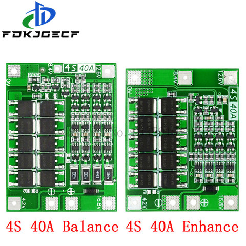 4S 40A Li-ion Lithium Battery Protection Board 18650 Charger PCB BMS For Drill Motor 14.8V 16.8V Enhance/Balance ► Photo 1/5