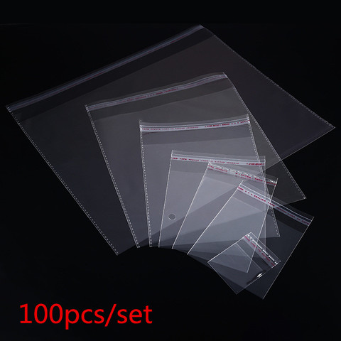 100pcs Multiple Size Clear Self-adhesive Cello Cellophane Bag Self Sealing Small Plastic Bags For Candy Packing Resealable Bag55 ► Photo 1/6