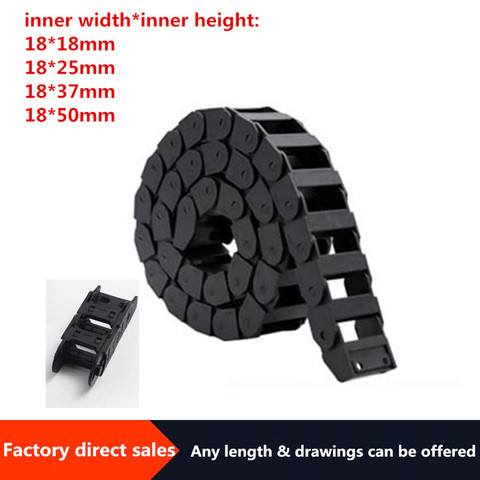 1000mm Cable Chains 18x25 18x3718*37 18*50 mm Bridge Type Non-Opening Plastic Towline Transmission Drag Chain for Machine ► Photo 1/3