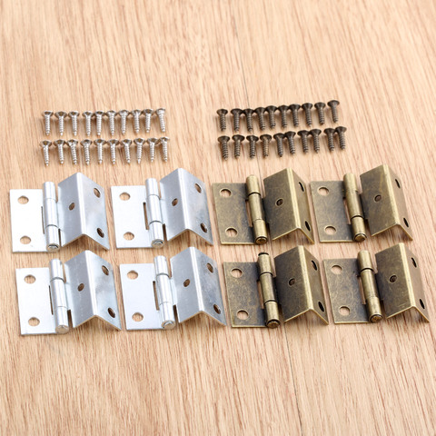 4 Pcs 25*15*12mm Cabinet Door Luggage Furniture Decoration Hinge Jewelry Wood Boxes Vintage Chinese Zinc Alloy Hinge with Screws ► Photo 1/6