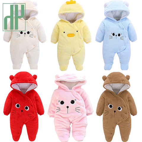 Baby Winter Warm Clothes Newborn Girl Flannel Overall Autumn Bear Romper Boys Long Sleeve Jumpsuit Costume Infant Cute Pajamas ► Photo 1/6