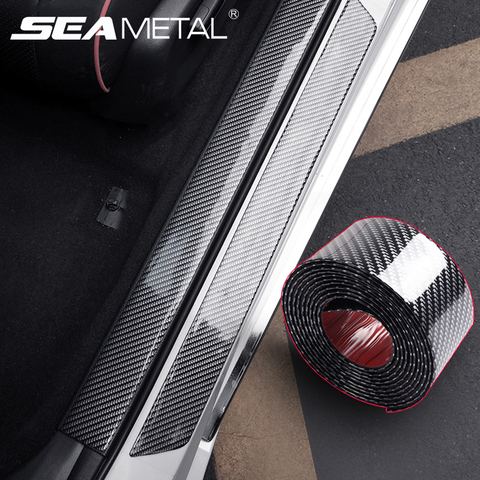 Car Stickers Rubber Strip Anti Scratch Door Sill Protector Carbon Fiber Car Threshold Protection Bumper Film Sticker Car Styling ► Photo 1/6