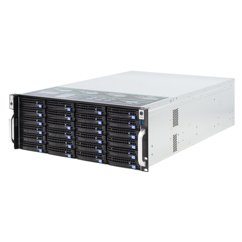 19 inch 4U rack hot-swap chassis 24 bays NVR IPFS cloud storage IPC server case S465-24 multiple backplane options 650MM ► Photo 1/6