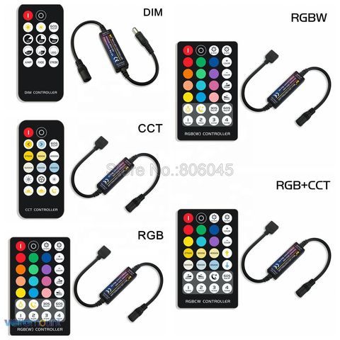 Mini LED Strip Controller DC5V 12V 24V 6A with RF Wireless Remote for Single Color Dual White RGB RGBW RGB+CCT LED Strip Light ► Photo 1/6