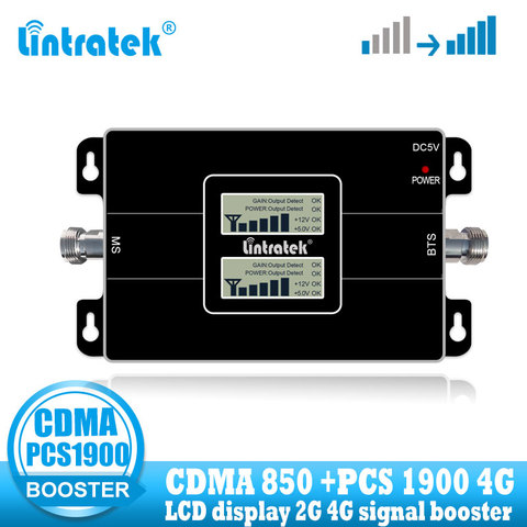 Lintratek 3G CDMA 850 PCS 1900 Repeater Mobile Signal Booster PCS 1900MHZ Dual Band Cellular Signal Amplifier 3G 4G 850 network ► Photo 1/6