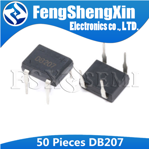 50pcs/lot DB207 DB207S B207 Bridge Rectifiers 1000V 2A DIP-4 ► Photo 1/1