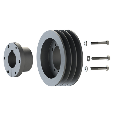 CPT 33V365SH 3V belt section pulleys, include SH QD bushing,3 Grooves, Cast Iron, 3.65