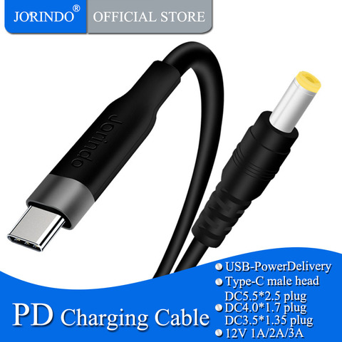 JORINDO PD tricks 12V fast charge charging cable for Router, tablet, Tmall wizard,TypeC to 4.0*1.7 3.5*1.35 5.5*2.5 DC male plug ► Photo 1/6