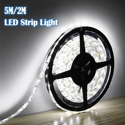 Led Night Lamp 2M/5M RGB LED Strip Light 12V 2835 Cool White 120Led/300Led SMD Flexible Led String Light Outdoor Home Decoration ► Photo 1/6