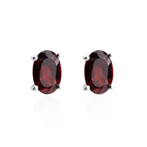 GEM'S BALLET Natural Oval Simple Garnet Stud Earrings Genuine 925 Sterling Silver Gemstone Earrings For Women Fine Jewelry Gift ► Photo 1/6