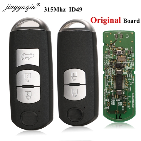 jingyuqin O-EM Smart Remote Key Fob FSK 315MHz ID49 for Mazda 3 CX-5 2/3 Button Model P/N: 662F-SKE13D01 SUV SKE13D-01 ► Photo 1/6