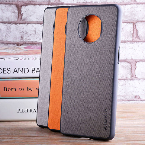 Case for Oneplus 7 6 6T 7T Pro coque Luxury textile Leather skin soft TPU hard PC phone cover for Oneplus 7 7T 6 case funda capa ► Photo 1/6