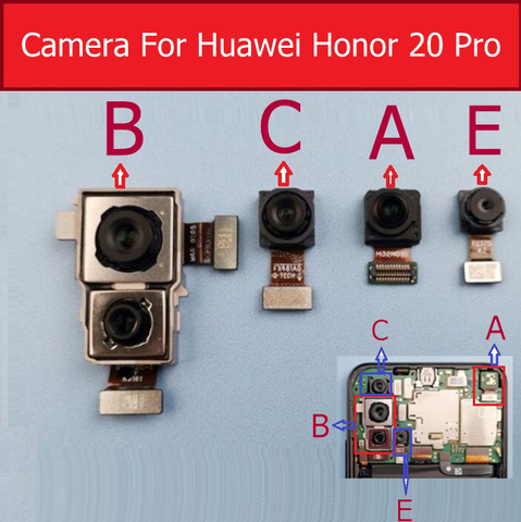 Front Rear Camera For Huawei Honor 20 Pro YAL-L41 Main Back Wide Angle Wideangle Camera With Flex Cable Replacement Parts ► Photo 1/3