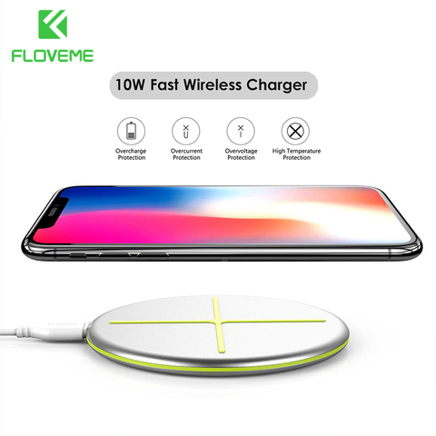 FLOVEME 10W Fast Wireless Charger For iPhone 8 8Plus 11 X XS MAX XR  Quick Charge Wireless Charger Pad For Smart Phone ► Photo 1/1