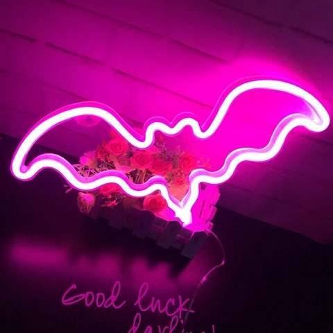 Fashion Colorful Neon Bat Led Neon Sign Light Holiday Xmas Party Wedding Decorations Kids Room Night Lamp Home Wall Decor Bar ► Photo 1/6