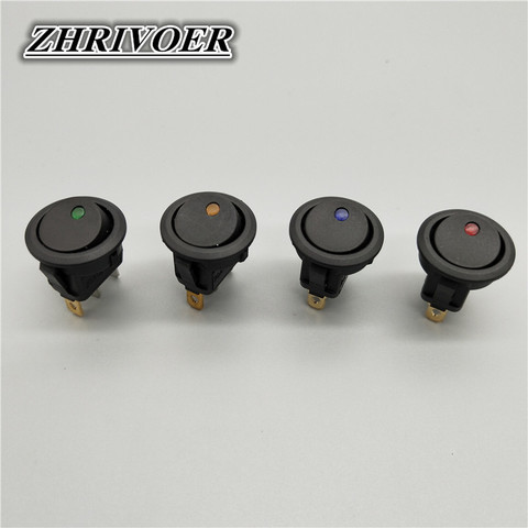 20A 12V 220V Waterproof Rocker Switch LED Dot Light Car Boat Round ON/OFF SPST Switch ► Photo 1/6