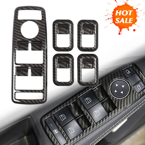 Carbon Fiber Car Window Lift Button Frame Car Sticker For Mercedes-Benz A B C E GLE GLA CLA GLK Class W176 W204 W212 W166 W218 ► Photo 1/6