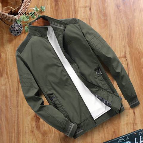 DIMUSI Men's Bomber Jackets Casual Male Outwear Windbreaker Coats Fashion Mens Slim Fit Stand Collar Business Jackets Clothing ► Photo 1/6