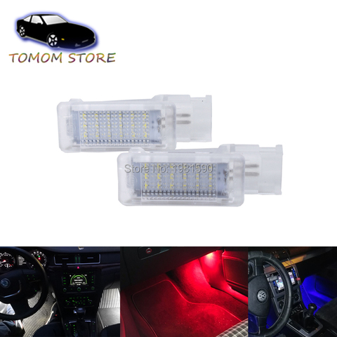 For VW Golf 5/6 Golf Plus Jetta Passat CC EOS Scirocco Tourage Sharan LED Car footwell light canbus no error code auto accessory ► Photo 1/6