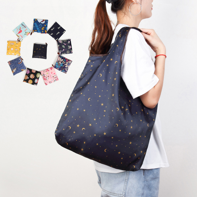 Lightweight Travel Tote Bag Foldable Reusable Shopping Shoulder Bag 
