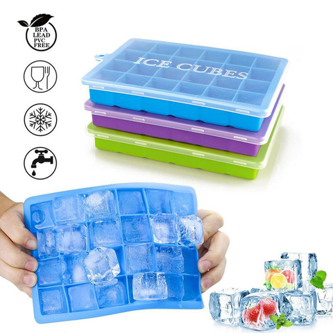 24 Grids Silicone Ice Cube Tray Molds Square Shape Ice Cube Maker Fruit Popsicle Ice Cream Mold for Wine Bar Drinking Dropship ► Photo 1/6