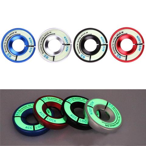 Aluminum Alloy Luminous Car Ignition Key Switch Ring Cover Glow in Dark Key Hole Sticker Auto Interior Accessories ► Photo 1/6