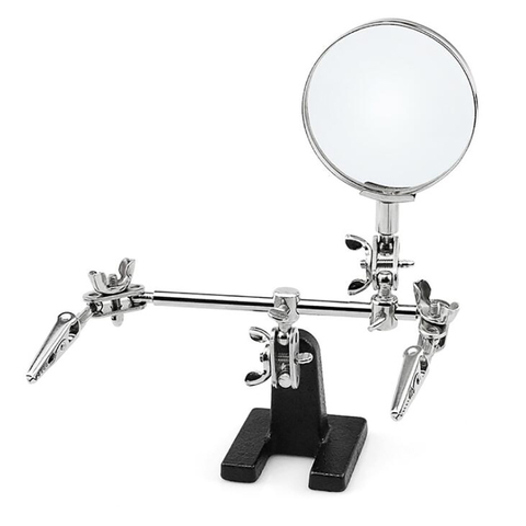 60mm Helping Hands Magnifier Glass Stand with Alligator Clips – 5X Magnifying Lens for Soldering, Crafting & Inspecting ► Photo 1/3