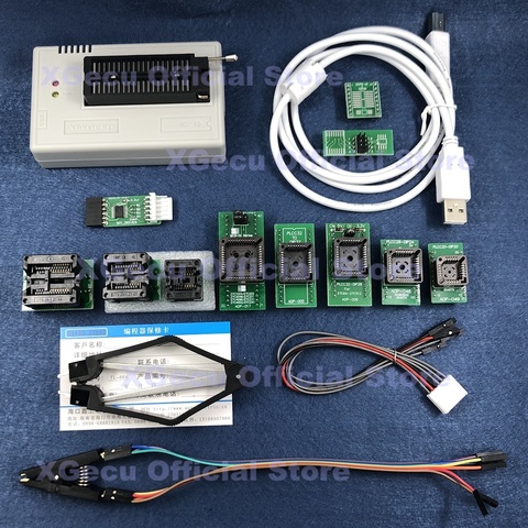 Black ZIF socket V10.27 XGecu TL866II Plus USB Programmer 15000+IC SPI Flash NAND EEPROM MCU PIC AVR+ 12PCS ADAPTER+IC EXTRACTOR ► Photo 1/6