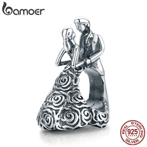 bamoer Wedding Party Metal Beads for Women Jewelry Making 925 Sterling Silver Charm fit Original Bracelet & Bangle SCC1564 ► Photo 1/6