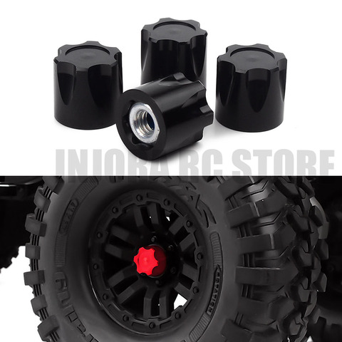 4Pcs Aluminum Alloy M4 Nut Center Cap Wheel Rim Hub for 1/10 RC Crawler Car Axial SCX10 Traxxas TRX4 D90 Tamiya MST ► Photo 1/6