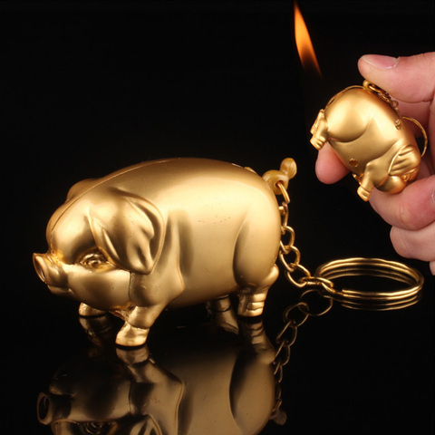 Creative Novelty Little Piggy Lighters Pig Refillable Butane Gas Cigarette Lighter Straight flame Fire Best Gift For Smokers ► Photo 1/6