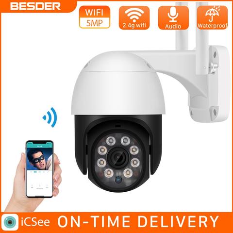 BESDER 5MP PTZ Wifi Camera IP Outdoor AiHuman Detect Audio HD Security CCTV Camera Color Night Vision 3MP Wireless IP Camera P2P ► Photo 1/6