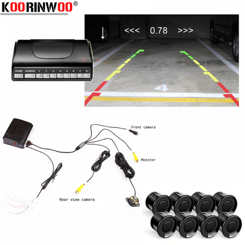 Koorinwoo Car Parking Sensors 8 Radars Video System Auto Parking System BIBI Alarm Sound Alarm Parking Assistance parktronic ► Photo 1/6