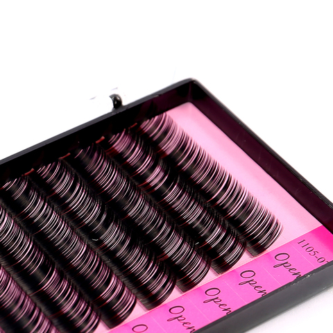 C/J Curl 0.12mm Pink Open Synthetic Hair Individual Black False Eyelashes Extension natural false eyelashes 12 strips/pack ► Photo 1/1