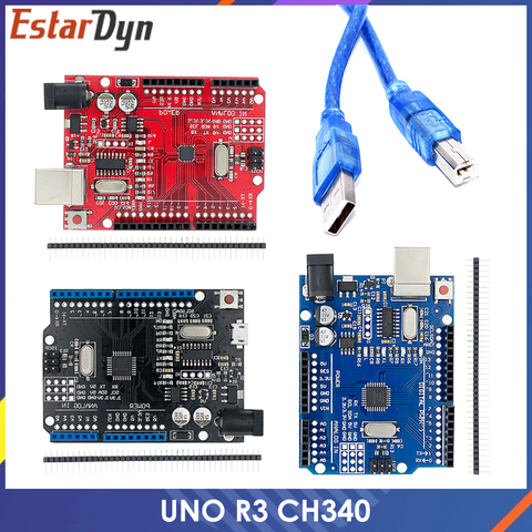 UNO R3 CH340G+MEGA328P SMD Chip 16Mhz For Arduino UNO R3 Development board USB CABLE ATEGA328P One set ► Photo 1/6