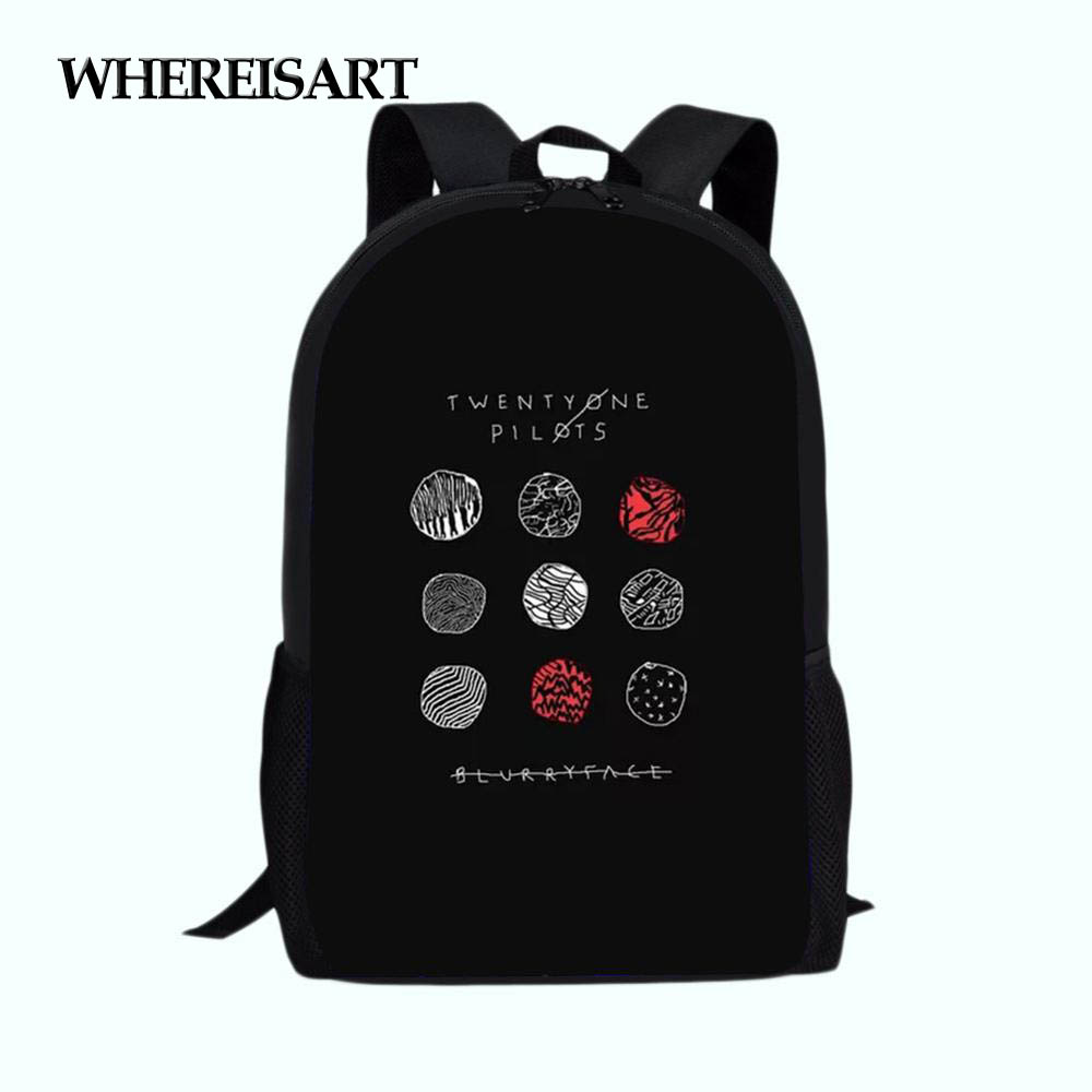 WHEREISART Twenty One Pilots Women Student School Boy Backpacks Teenage Girl Travel Shoulder Bag Mochila Custom - Price history & Review | AliExpress Seller - TM Store | Alitools.io